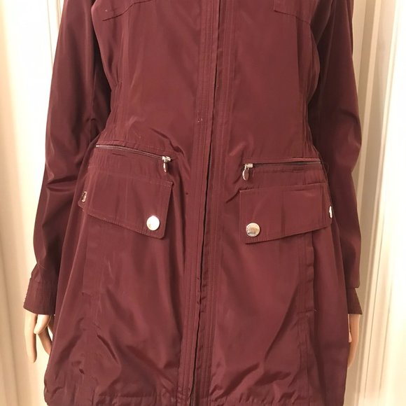 Laundry Burgendy Rain Jacket Size M - Picture 3 of 11